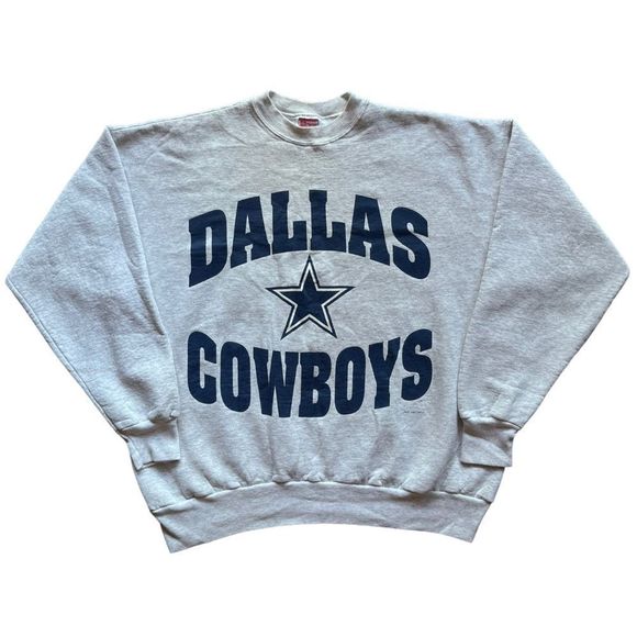 NFL Sweaters - VINTAGE NFL DALLAS COWBOYS 1997 GREY CREWNECK